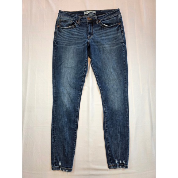BKE Denim - BKE Stella Low Rise Ankle Skinny Jeans Medium Wash Distressed Hem 31